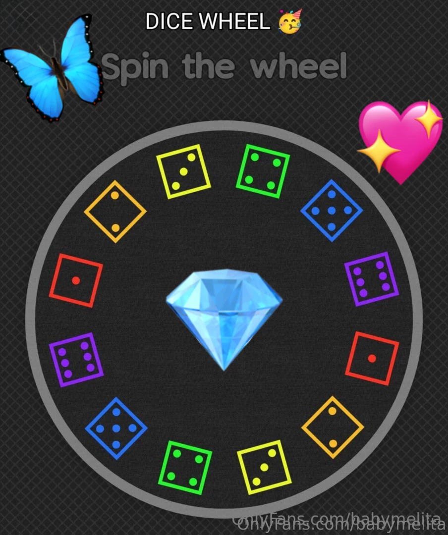 Dice wheel congratulations honey you can win one of these great prizes 