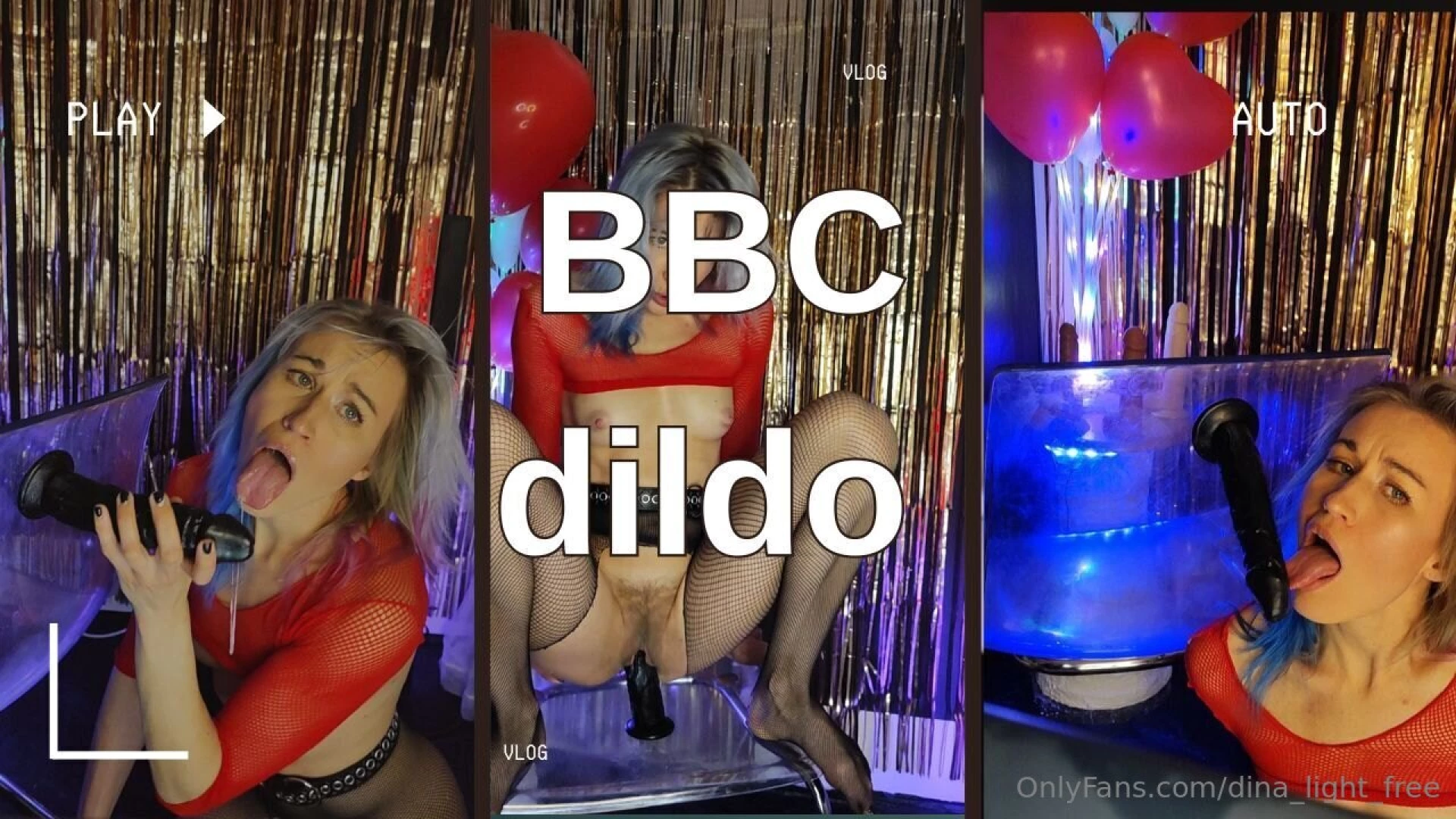 This video shows me using a large black dildo which i play with in 