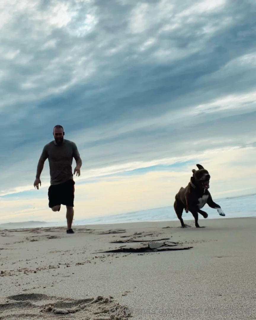 Nothing r rated lol just me and my dog running down the beach 