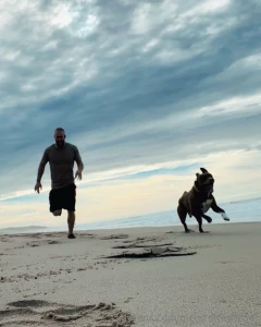 Nothing r rated lol just me and my dog running down the beach