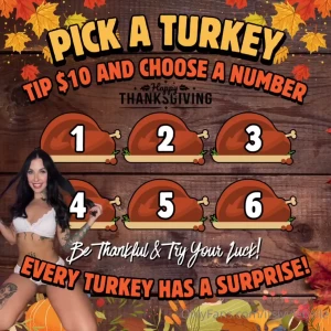 Pick a turkey tip 10 and choose a number or tip 50 for all 6