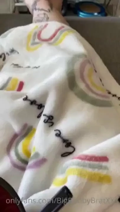 Cuddled up in my new love is love pride blanket watching tv and eating 