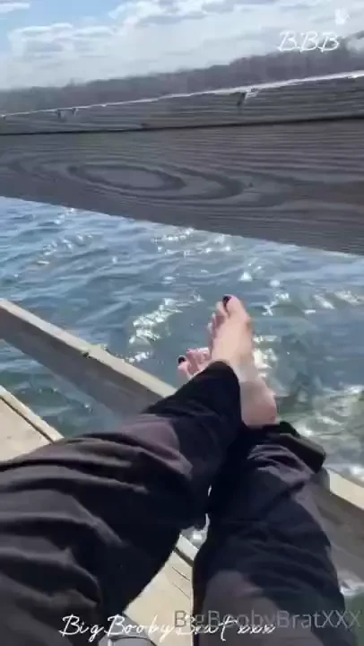 Public lake foot worship 