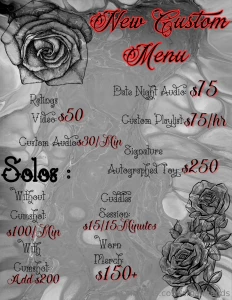 New year new custom menu interested in something personal want me to