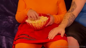 Velma came perfectly prepared to get naughty for movie night but that