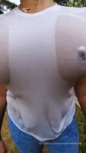 I got a little wet watering the yard any interest in more wet t shirt