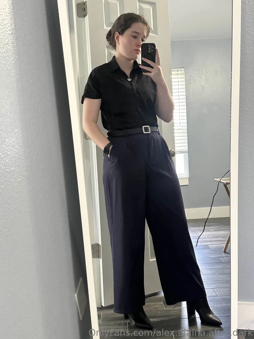 Alex looks so fancy dressed up for her new job keywords lesbian office 