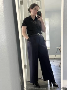 Alex looks so fancy dressed up for her new job keywords lesbian office