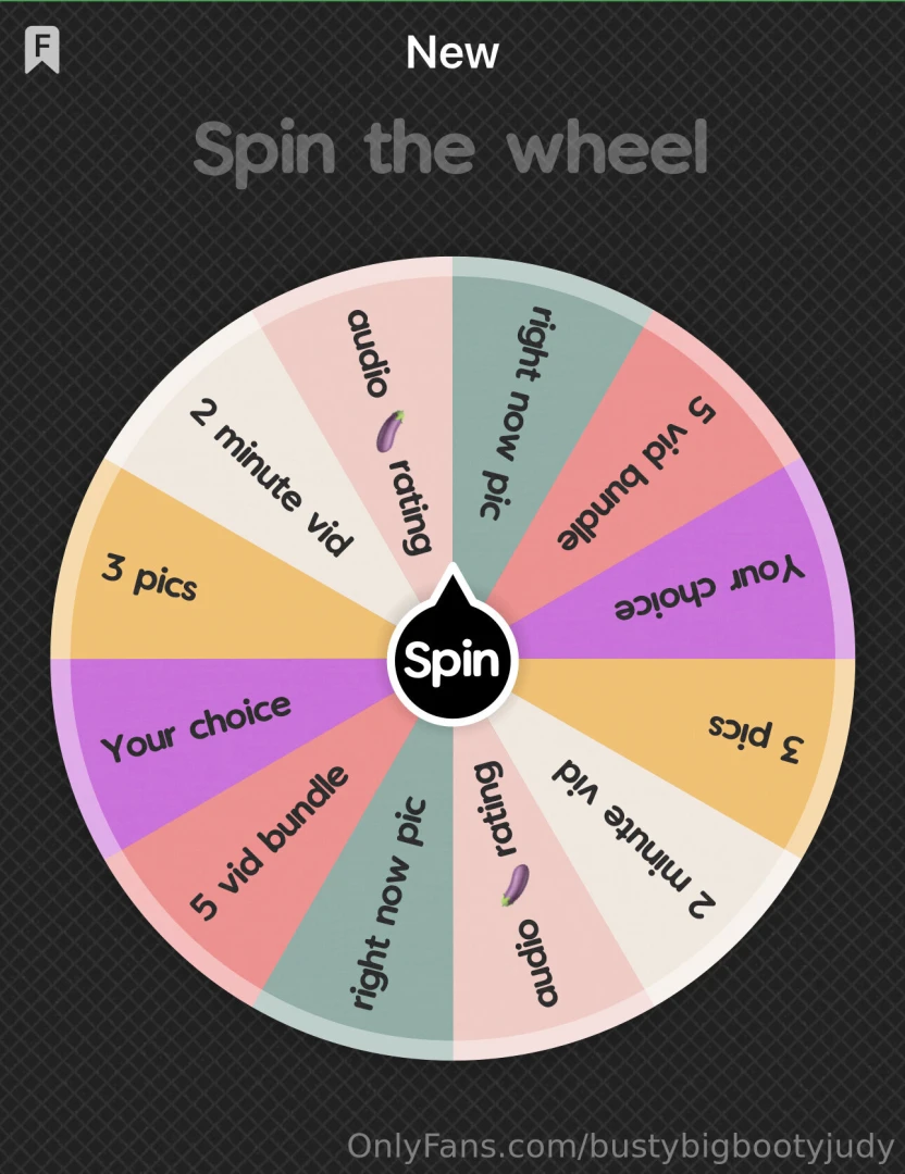 Spin the wheel tip 14 for one spin 22 for 2 spins you can t lose 