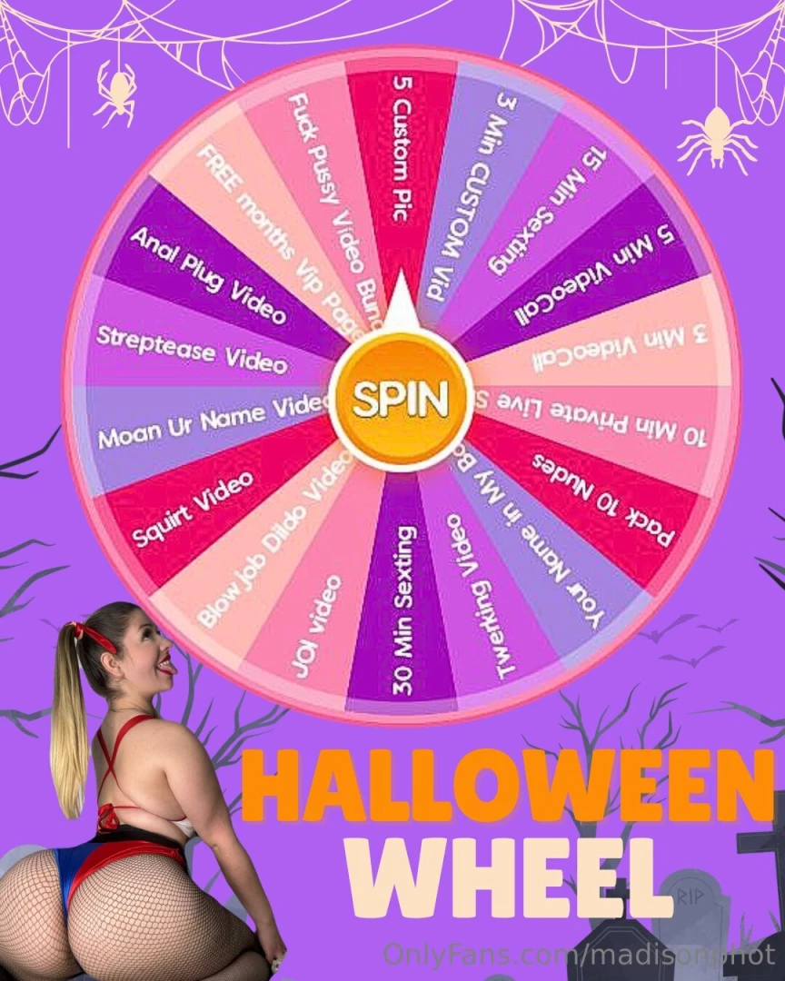 Halloween wheel it s spooky season daddy spin if you dare 8 for 1 spin 