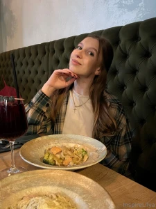 An evening at a nice restaurant with a glass of wine what could be