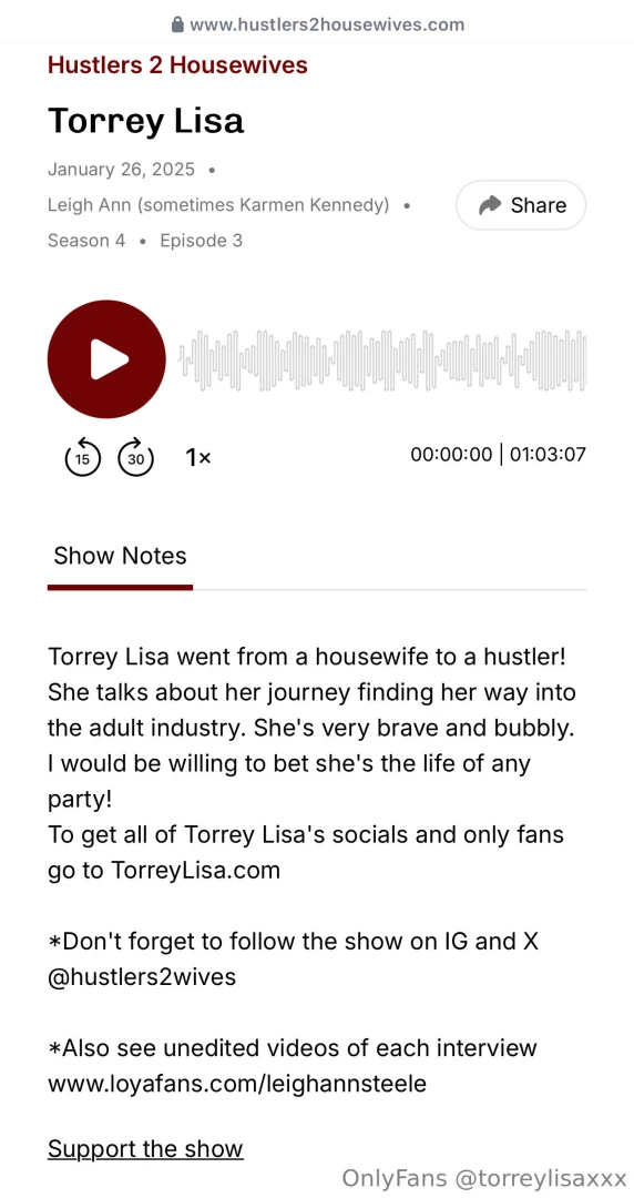 My new podcast episode is up torrey lisa went from a housewife to a 
