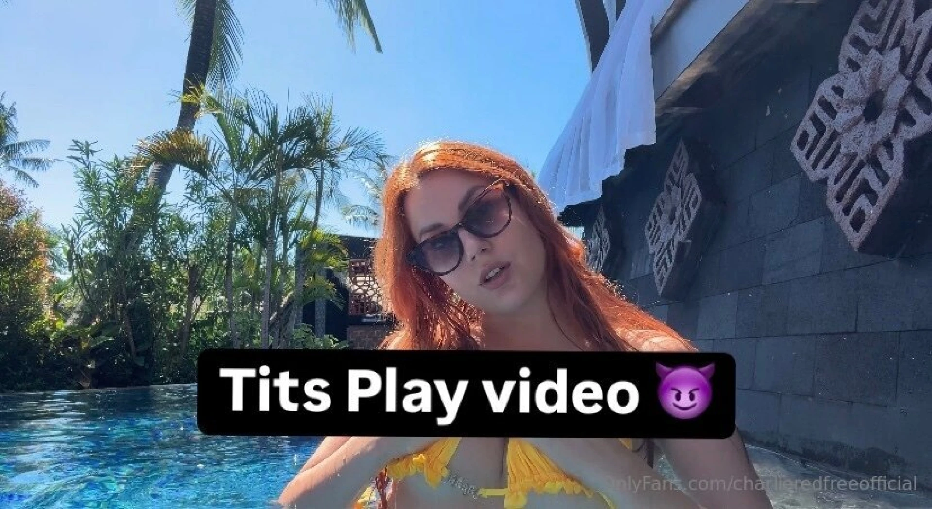 Tits video - i show you how i play with my tits in the pool in hot 