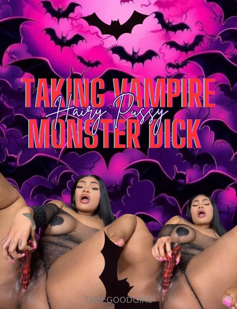 Hairy pussy taking this vampire monster dick had my hairy pussy soooo 