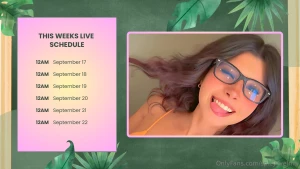 This weeks live schedule want to know when im going live this week and