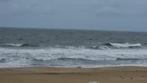 Tropical storm on the way we packed up and left early ocean was angry