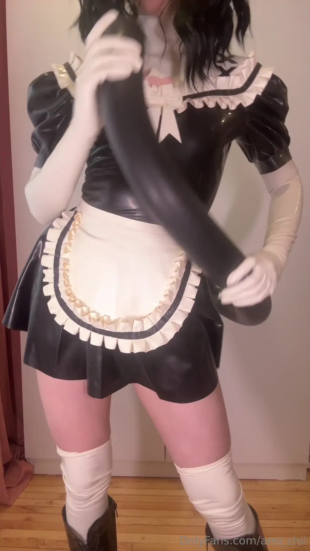 Your latex maid fantasy just came true latex a tail and a little bit part 1 