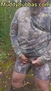 Full video - solo jerk off and cum in the woods in my camo boxer