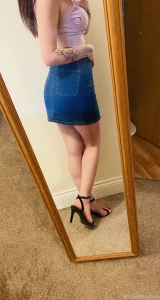 Crop top short skirt and heels good combo