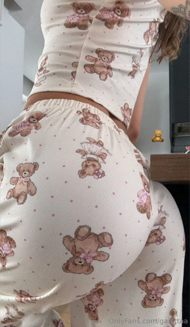 Just a girl in her teddy pjs but this peach is anything but innocent 