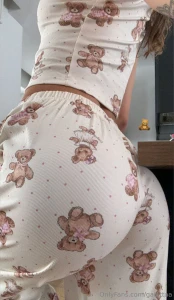 Just a girl in her teddy pjs but this peach is anything but innocent