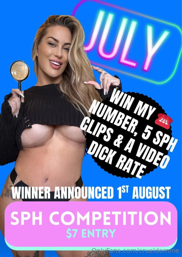 July sph competition winner gets my number 5 of my sph clips and a part 1 