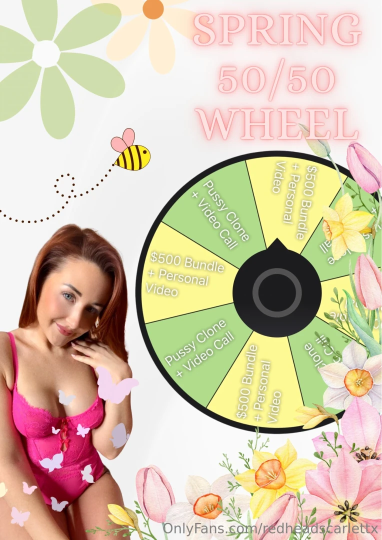 Spring 50 50 wheel take your chances to win either my pussy clone a 