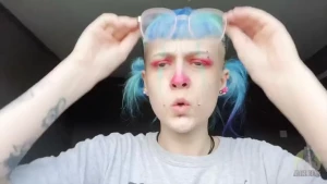 New video - clown intense qtip sneezing snot fest in this video