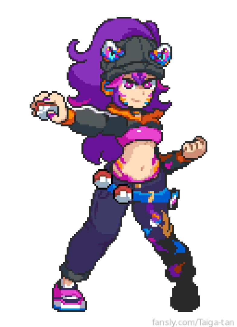 Pixel sprites for me and dramavt for our pokemon nuzlocke art by part 1 