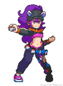 Pixel sprites for me and dramavt for our pokemon nuzlocke art by part 1