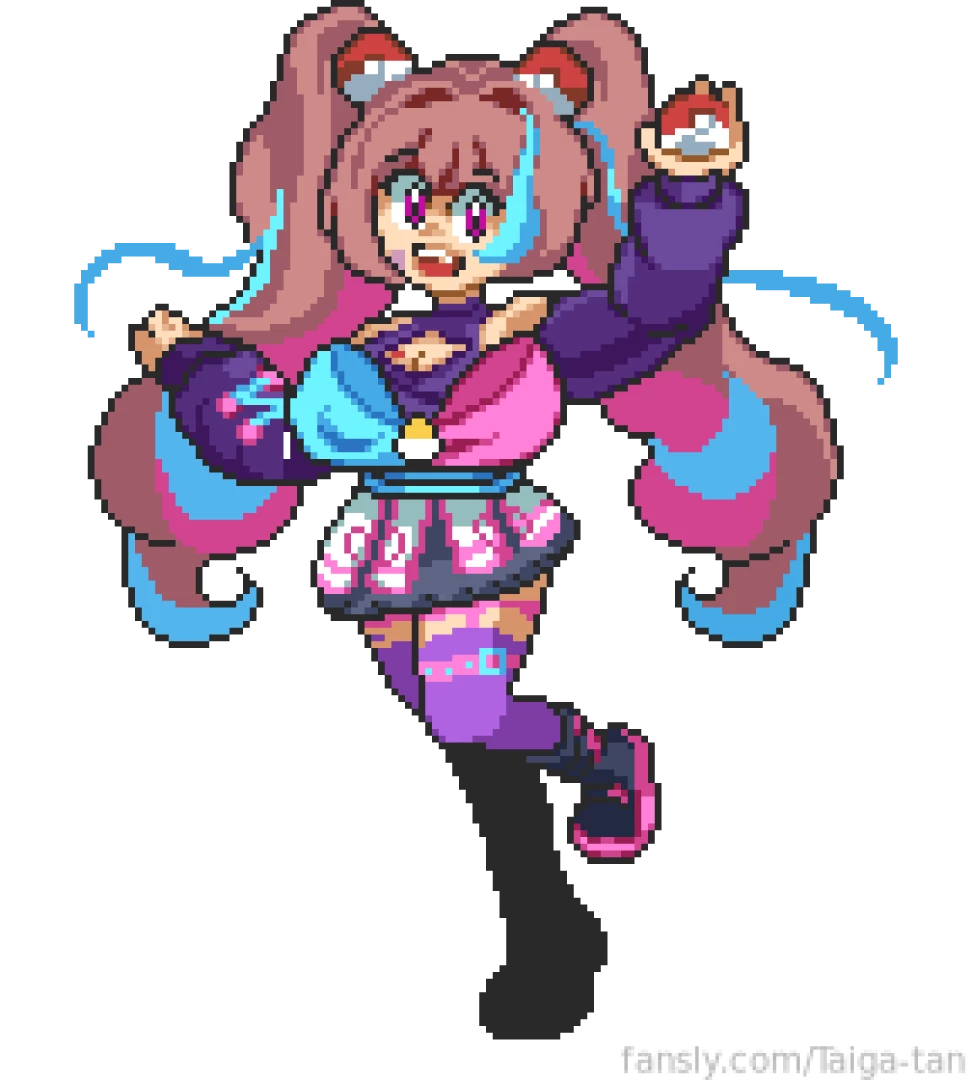 Pixel sprites for me and dramavt for our pokemon nuzlocke art by 