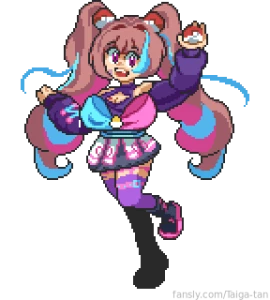 Pixel sprites for me and dramavt for our pokemon nuzlocke art by