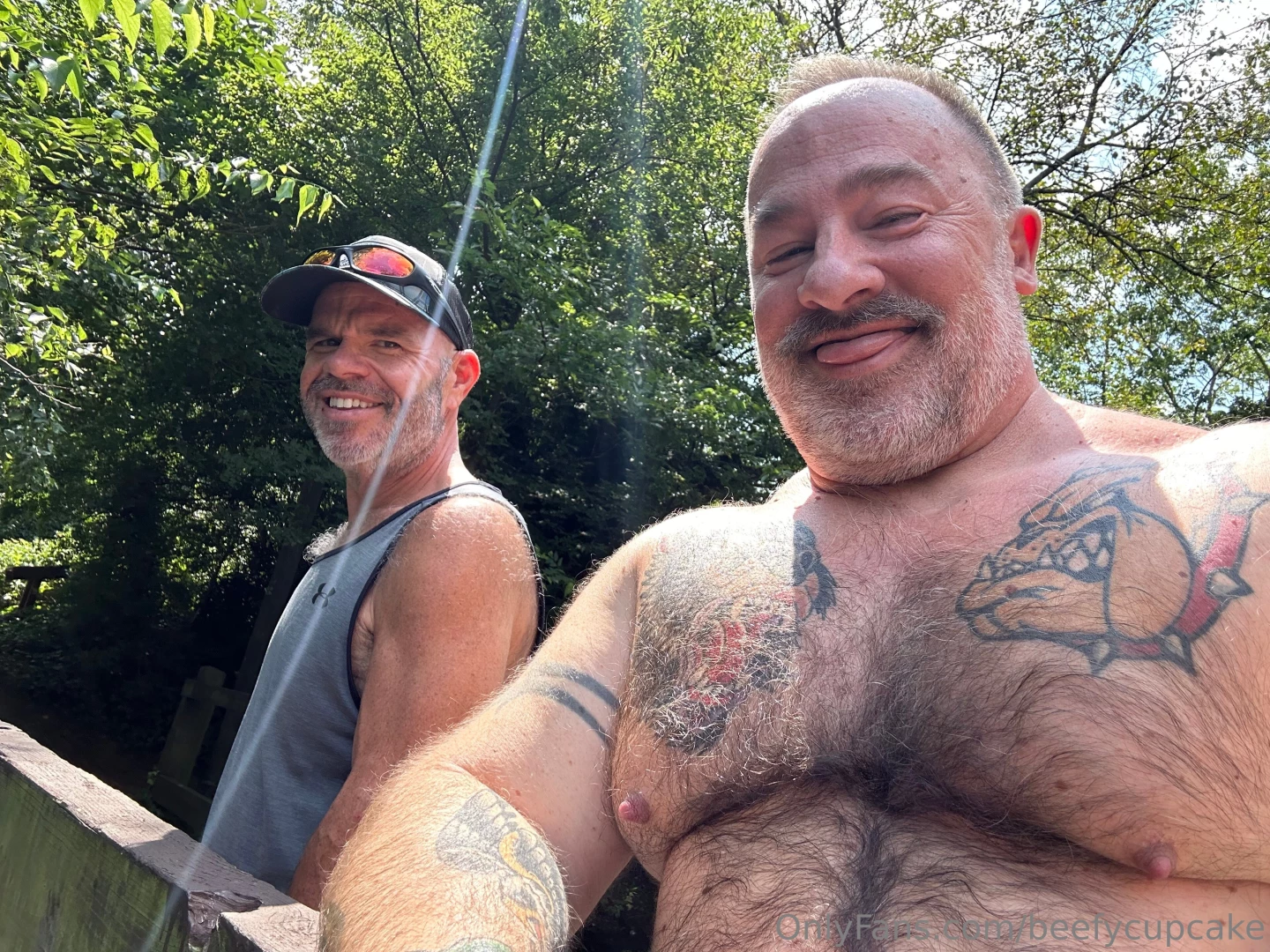 The hubster and i becumming one with nature today 