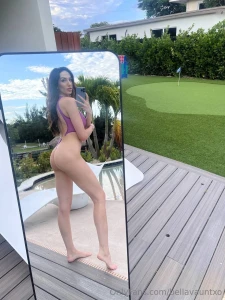 Fresh wet and barely covered in this tight violet onesie took the