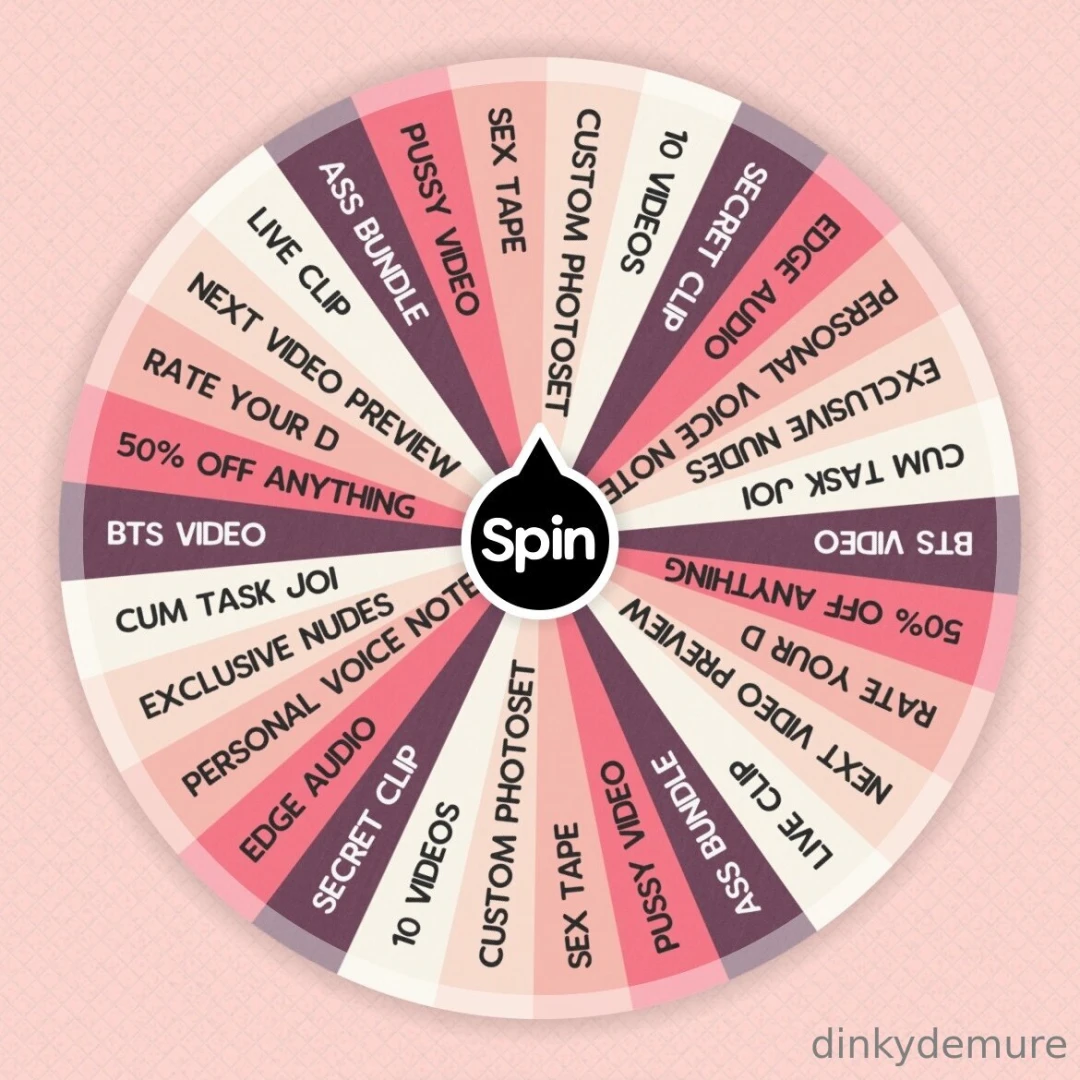 Spin my wheel stroke your luck and your cock every spin wins a prize 