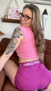 Just a girl in pink ready to break a sweat and maybe a few rules