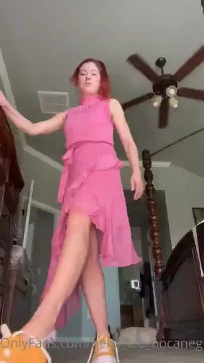 08 21 23 green corset changing out of my pink dress into my new green 