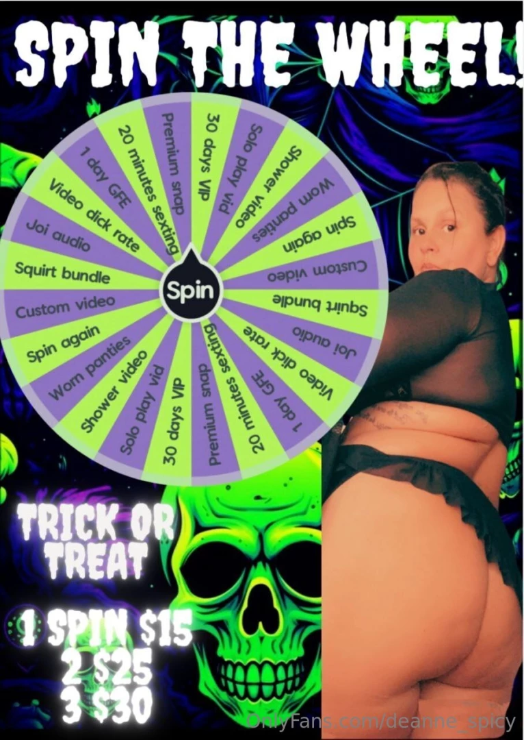 Trick or treat wheelspin spin the wheel and win big prizes 