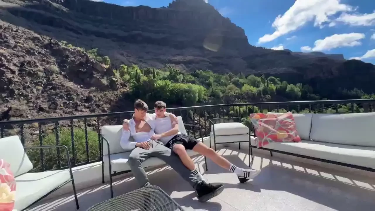 Share the moment watch me kiss my buddy on the balcony it s a sweet 