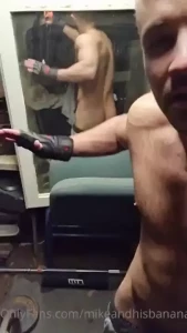 Enjoy this cheeky butt slap while i workout in my makeshift tin shed