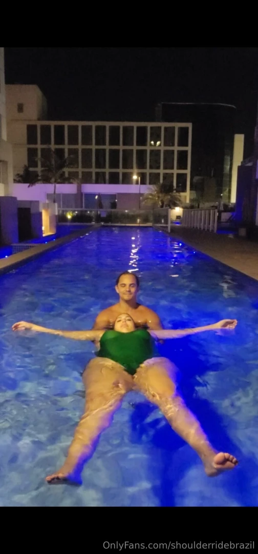 Having fun in the hotel pool 