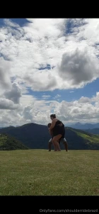 Cradle carry with a beautiful view