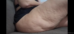 Thick and full of cellulite thighs massage and feet massage with feet