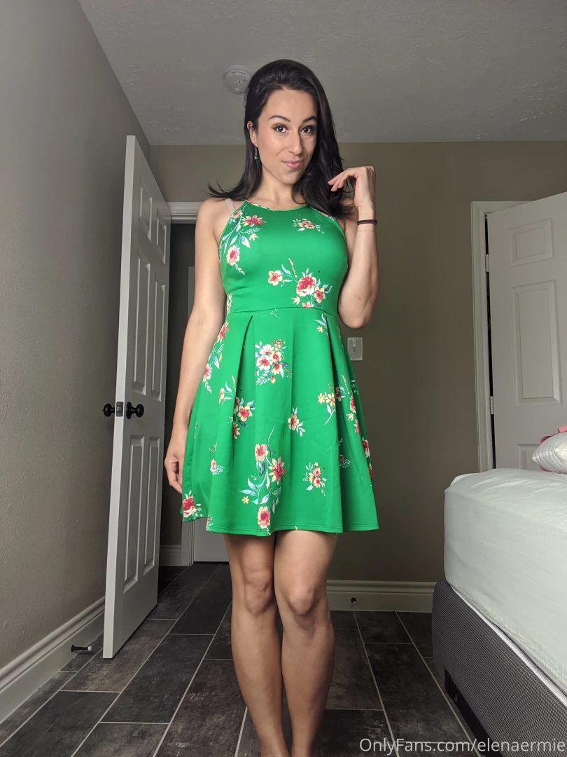 Video and photoset of me undressing from this pretty green floral part 7 