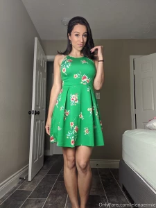 Video and photoset of me undressing from this pretty green floral part 7