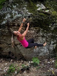Guess who made it to her climbing destination right before dark and