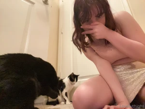 My cats are obsessed with me and try to get in all my pictures part 2