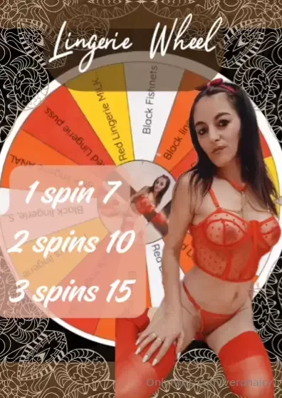 Lingerie wheel 1 spin 7 2 spins 10 3 spins 15 let s play love 