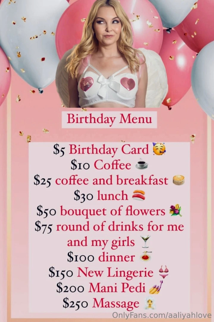 Tomorrow is my day here is a birthday menu for those who want to treat 