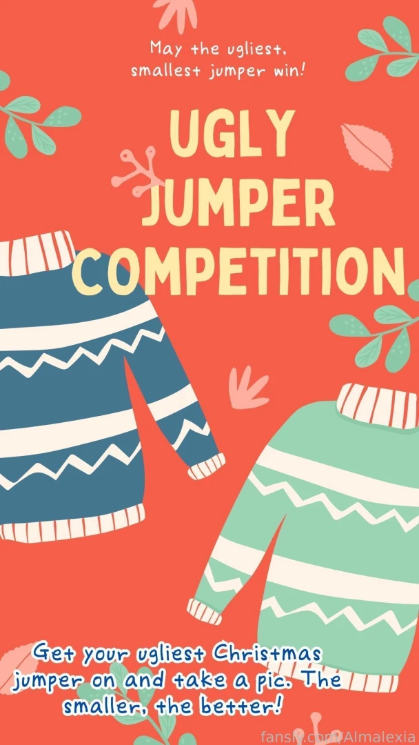 The ugly jumper competition i want to see bellies bulging out of the 